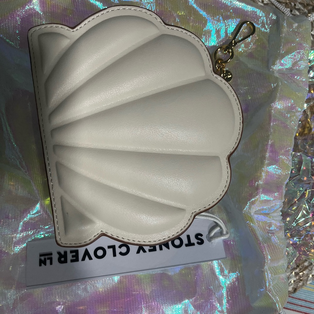 Stoney Clover Lane White Shell coin pouch